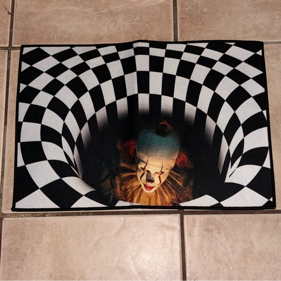 3D Ilusion Door Mat Clown Carpet Horror Rug Home Decoration 16"x24" NEW - Picture 1 of 3